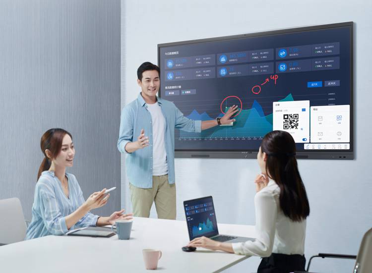 成都MAXHUB V5会议平板经销商55英寸EC55CAB新锐版 4K触控远程视频教学会议平板一体机